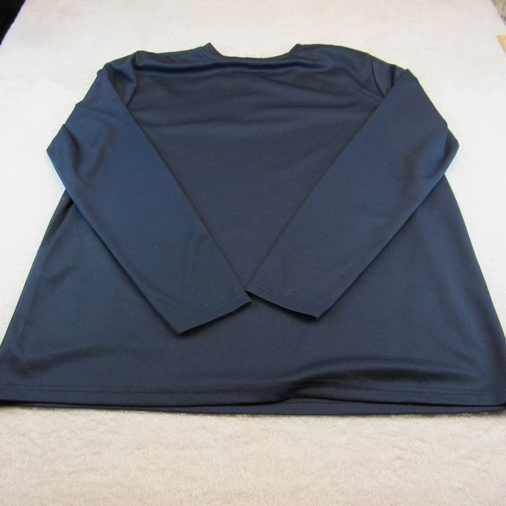 Snap-on Henley Shirt Mens XXL Blue Excellent Long Sleeve Mesh Performance Logo